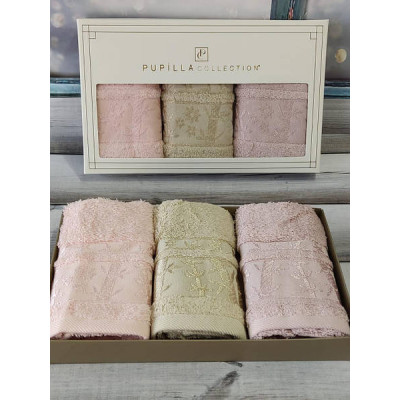 Рушники Pupilla Elite acik persik 30х50см Бамбук набір 3шт