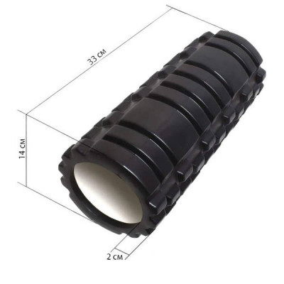 Ролик для йоги масажний (спина та ніг) OSPORT 14*33см Чорний