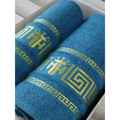 Рушники подарункові Moz versace blue набір 2шт