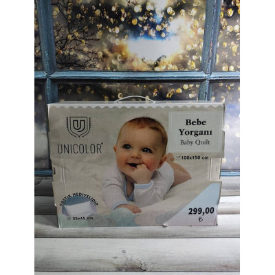Ковдра з подушкою дитяча Unicolor bebe 100х150см Наповнювач силікон