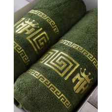 Рушники подарункові Moz versace yesil набір 2шт