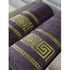 Рушники подарункові Moz versace antrasit набір 2шт