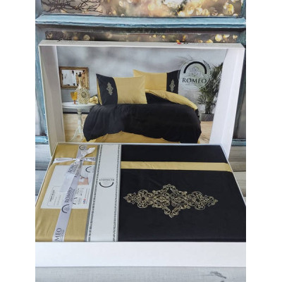 Постільна білизна Romeo Vis.Yellow blac Ранфорс Бавовна Євро розмір