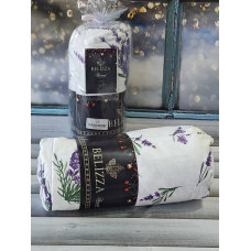 Простирадло на гумці (180х200см) з наволочками (50х70см) Belizza Lavender Фланель Бавовна