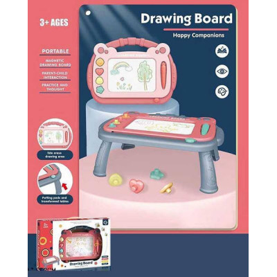 Столик для малювання з магнітною дошкою дитячий зі штампами Drawing Board