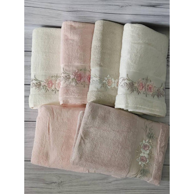 Рушники Pupilla Eva rose 70х140см Пеньє набір 6шт