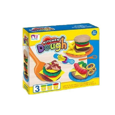 Набір тіста для ліплення 3 кольори Kitchen Dough Series Фастфуд