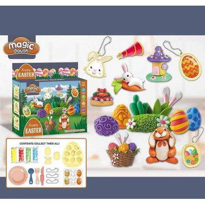 Набір тіста для ліплення 4 кольори з формами Happy Easter