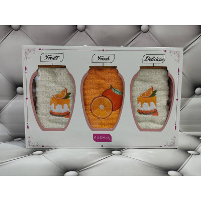 Рушники кухонні Fushia Fresh 40х60см Махра набір 3шт