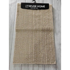 Килимки у ванну кімнату River home Bej помпончики Акрил набір 2шт