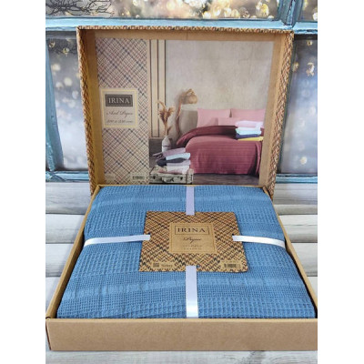 Літнє покривало-піке Irina home Blue 210х230см Вафельне