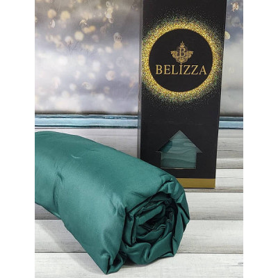 Простирадло на гумці з наволочками Belizza P. yesil 160х200см Сатин Бавовна
