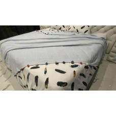 Покривало-піке з помпонами Dantela Blue 200х220см Бавовна