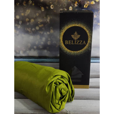 Простирадло на гумці з наволочкою Belizza Yesil 100х200см Сатин