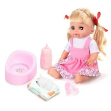 Іграшка Пупс інтерактивний 30см 12 звуків з великим набором аксесуарів Vinyl Doll WZB7109-7