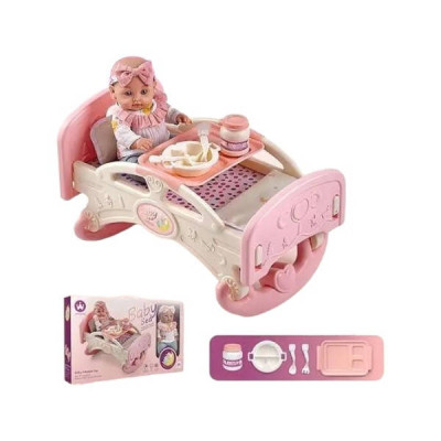 Іграшка Пупс 30см в ліжечку + аксесуари Baby Bed W-6905A