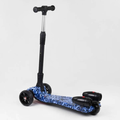 Самокат триколісний з парогенератором та музикою, складне кермо Best Scooter MAXI Синій