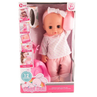 Іграшка Пупс інтерактивний 30см 12 звуків + аксесуари Vinyl Doll WZB8809-5