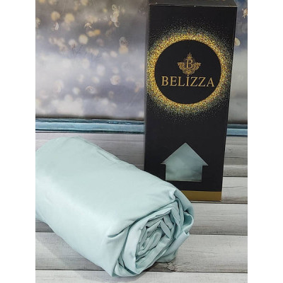 Простирадло сатинова на резинці Belizza Mint 160х200см