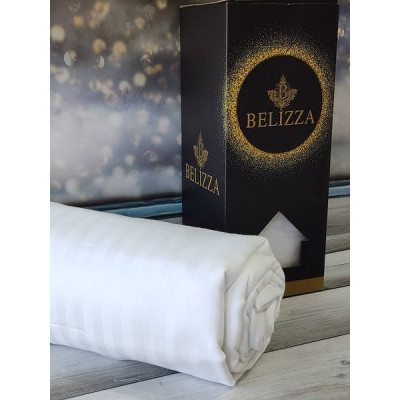 Простирадло (280х280см) з наволочками (50х70см) Belizza Beyaz Сатин-страйп