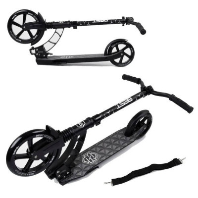 Самокат двоколісний 2 амортизатори колеса 20см 47351 Best Scooter Чорний