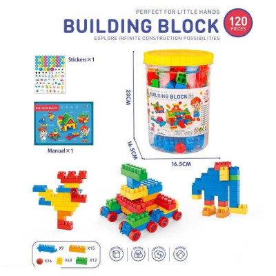 Конструктор дитячий у круглому боксі 120 деталей Building Block