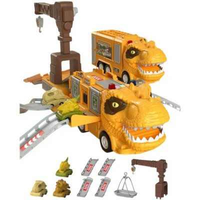 Набір Парковка 3 машинки, звук та підсвічування SJ692 B-1 Dinosaur Adventure Жовтий