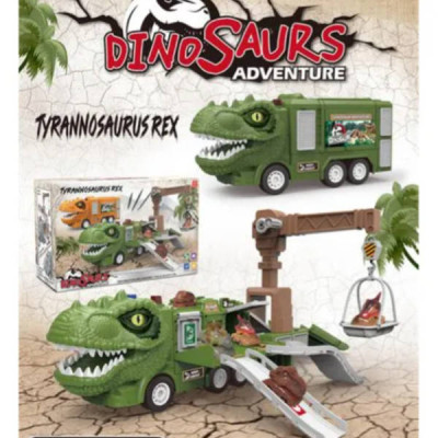 Набір Парковка 3 машинки, звук та підсвічування SJ692 A-1 Dinosaur Adventure Зелений