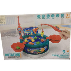 Гра дитяча Рибалка магнітна зі звуком та підсвічуванням Rotating Fishing Plate Червона