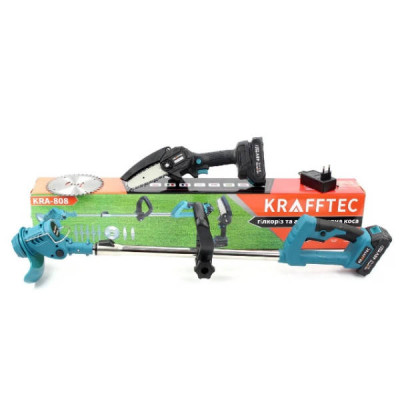 Набір інструментів Міні-пилка ланцюгова 48V і газонокосарка 48V 4inch KRAFFTEC