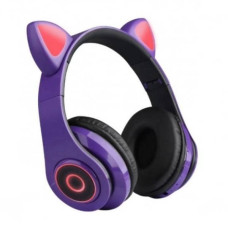 Бездротові навушники Bluetooth з котячими вушками LED СXT-B39 CATS Фіолетові