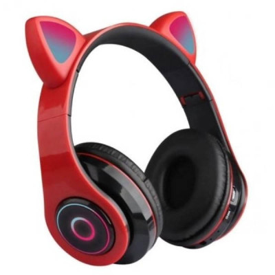 Бездротові навушники Bluetooth з котячими вушками LED СXT-B39 CATS Червоні