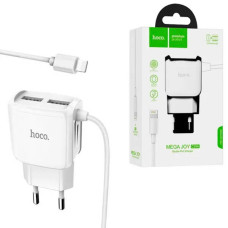 Зарядний пристрій на 2 USB з вбудованим кабелем Micro-USB HOCO 2.4A IPH