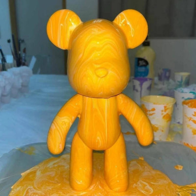 Набір для творчості Флюїдний Ведмедик Арт терапія DIY Creative Fluid Bear Жовтий