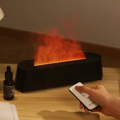 Зволожувач повітря з ефектом полум'я Flame Diffuser Humidifier Чорний