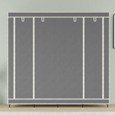 Шафа для одягу тканинна 4 секції 170х45х170см Storage Rack 28170 Сірий