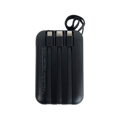 Power bank 50000mAh з проводами 3в1 Viaking N11 Чорний