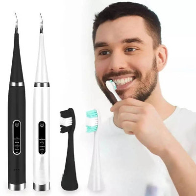 Скалер-щітка ультразвукова портативна для зубів Electric Teeth Cleaner Чорний