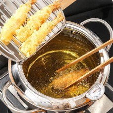 Фритюрниця з нержавіючої сталі з термометром та кришкою Fryer Pot 2,2л