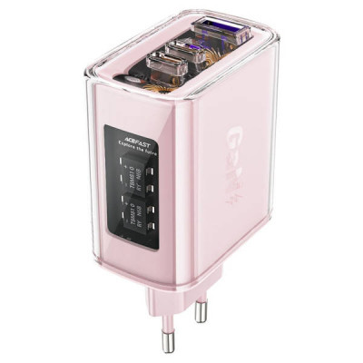 Зарядний пристрій ACEFAST A45 Sparkling series PD65W GaN (2*USB-C+USB-A) Charger Cherry blossom
