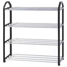 Стелаж для взуття алюмінієвий 4 полиці Shoe Rack LY-530 Чорний
