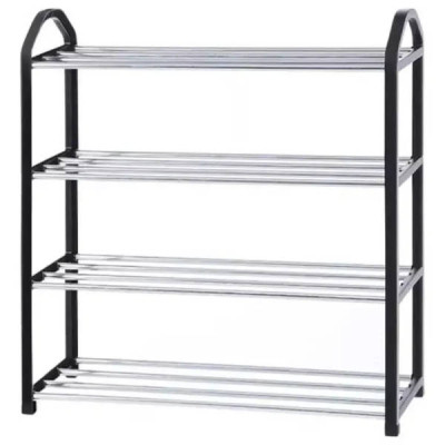 Стелаж для взуття алюмінієвий 4 полиці Shoe Rack LY-530 Чорний