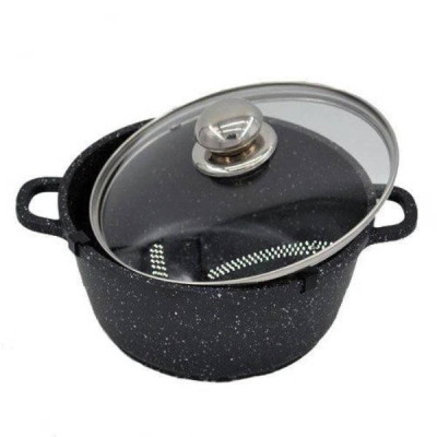 Котел із мармуровим покриттям з кришкою Benson 2,7л BN-364 Чорний