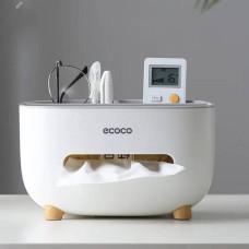 Контейнер для серветок настільний з органайзером Tissue box Білий
