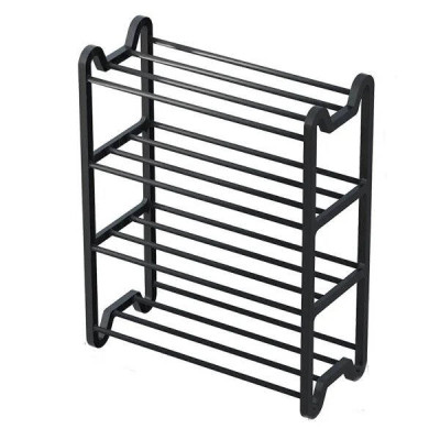 Стелаж для взуття алюмінієвий 4 полиці Shoe Rack AND 1-4 Чорний