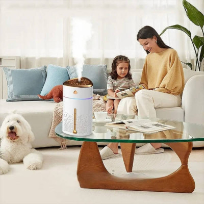 Зволожувач повітря з підсвічуванням Fog Humidifier 8496 Біло-золотий