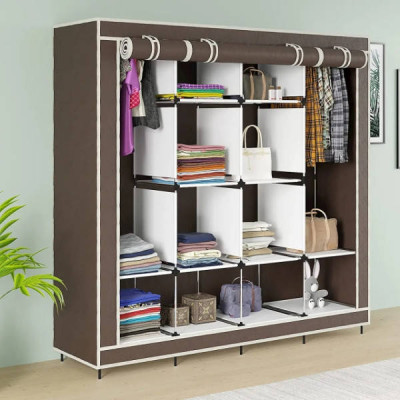 Шафа для одягу тканинна 4 секції 170х45х170см Storage Rack 88170 Коричнева