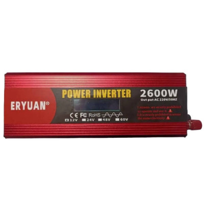 Перетворювач напруги з 12V-220V 2600W Чистий синус + LCD Power Inverter