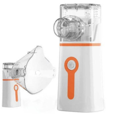 Інгалятор портативний небулайзер для дорослих та дітей Mesh Nebulizer Білий з помаранчевим