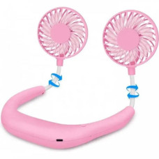 Вентилятор на шию USB Necklace Fan Рожевий